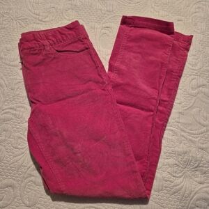 Jacadi girls size 10 years, pink stretch corduroy pants, adjustable waist VGUC